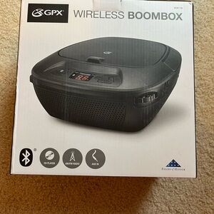 GPX Black Wireless Boombox with Bluetooth
